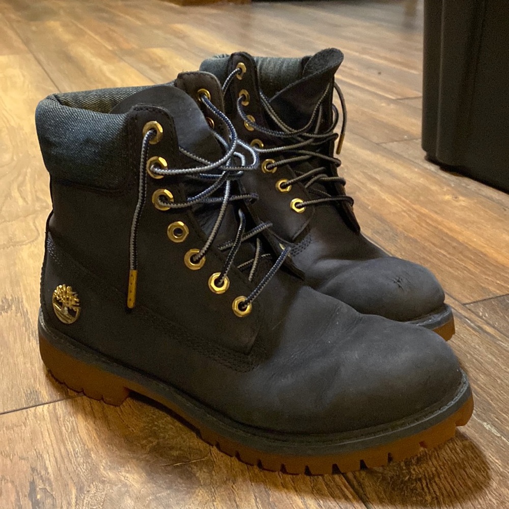 navy waterproof timberlands